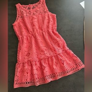 BB DAKOTA CORAL LACE DRESS  M c2
